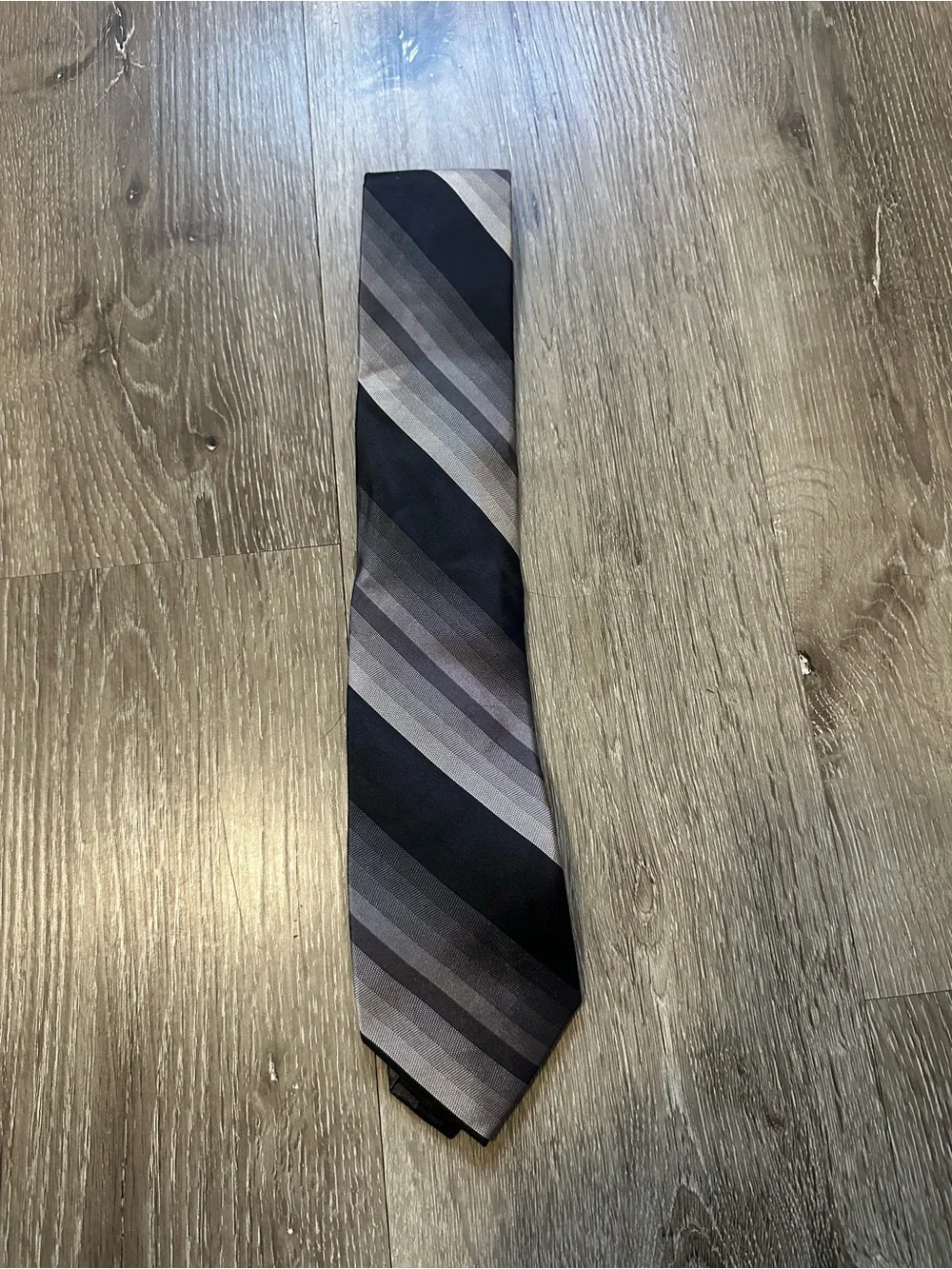 Calvin Klein Diagonal Stripe Tie in Black and Gray